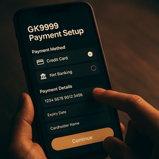 GK9999 পেমেন্ট তথ্য সুরক্ষা ও সেটআপ স্ক্রিন